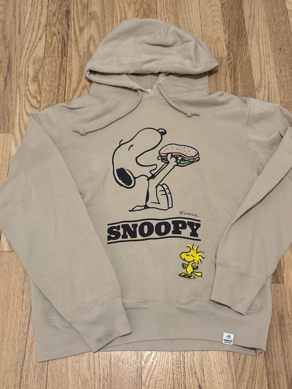 Peanuts Snoopy Graphic Hoodie Sweatshirt - Light Beige